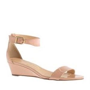 J.Crew Lillian patent low wedges - nude